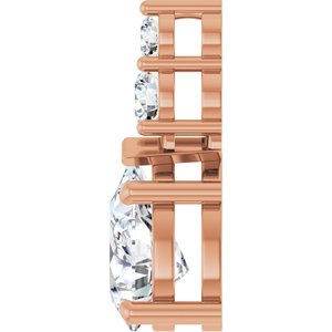 10K Rose Gold 10x7 mm Pear Pendant Mounting – image 5