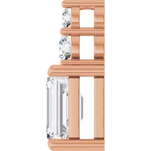 10K Rose Gold 8x6 mm Emerald Pendant Mounting – image 5