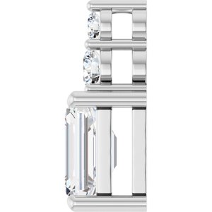 Sterling Silver 8x6 mm Emerald Pendant Mounting – image 5