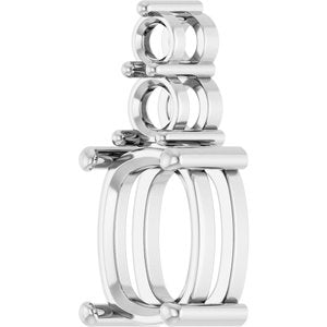 Sterling Silver 10x8 mm Elongated Cushion Pendant Mounting – image 4