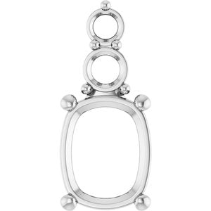 Continuum Sterling Silver 10x8 mm Elongated Cushion Pendant Mounting – image 2