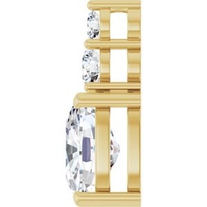 18K Yellow Gold 10x8 mm Elongated Cushion Pendant Mounting – image 5