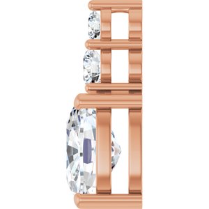 14K Rose Gold 10x8 mm Elongated Cushion Pendant Mounting – image 5