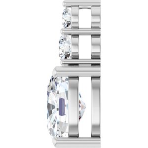 14K X1 White Gold 10x8 mm Elongated Cushion Pendant Mounting – image 5
