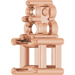 10K Rose Gold 3x3 mm Square Pendant Mounting – image 4