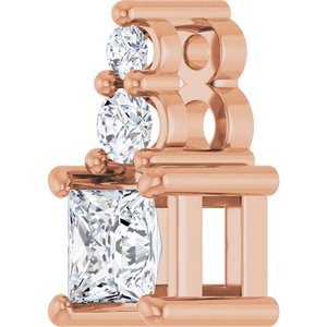 14K Rose Gold 3x3 mm Square Pendant Mounting – image 3