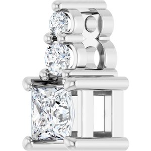 14K White Gold 3x3 mm Square Pendant Mounting – image 3