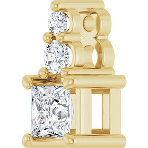 18K Yellow Gold 3x3 mm Square Pendant Mounting – image 3