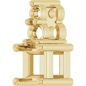 18K Yellow Gold 3x3 mm Square Pendant Mounting – image 4