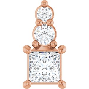 10K Rose Gold 3x3 mm Square Pendant Mounting
