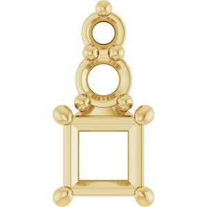 18K Yellow Gold 3x3 mm Square Pendant Mounting – image 2