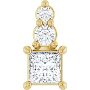 14K Yellow Gold 3x3 mm Square Pendant Mounting