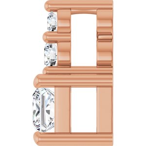 18K Rose Gold 3x3 mm Square Pendant Mounting – image 5