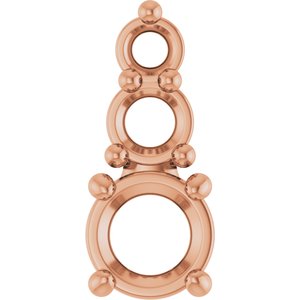 10K Rose Gold 3.5 mm Round Pendant Mounting – image 2