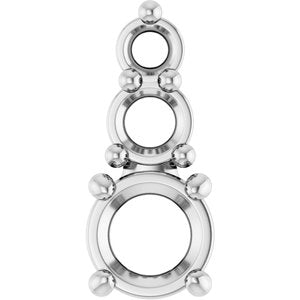 14K White Gold 3.5 mm Round Pendant Mounting – image 2