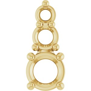 18K Yellow Gold 3.5 mm Round Pendant Mounting – image 2