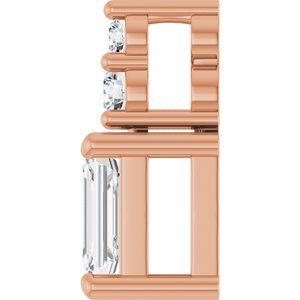 14K Rose Gold 5x3 mm Emerald Pendant Mounting – image 5