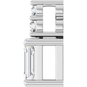 18K White Gold 5x3 mm Emerald Pendant Mounting – image 5
