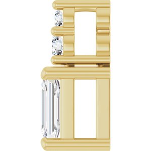 18K Yellow Gold 5x3 mm Emerald Pendant Mounting – image 5