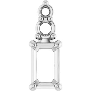 Continuum Sterling Silver 5x3 mm Emerald Pendant Mounting – image 2