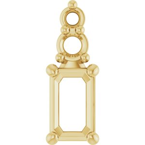 10K Yellow Gold 5x3 mm Emerald Pendant Mounting – image 2