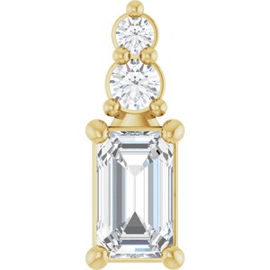 10K Yellow Gold 5x3 mm Emerald Pendant Mounting