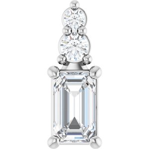 Continuum Sterling Silver 5x3 mm Emerald Pendant Mounting
