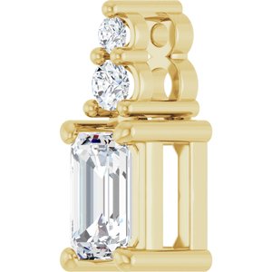 10K Yellow Gold 5x3 mm Emerald Pendant Mounting – image 3