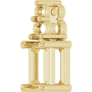 10K Yellow Gold 5x3 mm Emerald Pendant Mounting – image 4