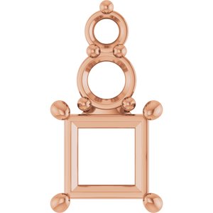 10K Rose Gold 5x5 mm Square Pendant Mounting – image 2