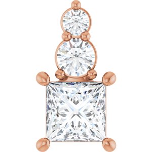 14K Rose Gold 5x5 mm Square Pendant Mounting