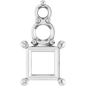 Platinum 5x5 mm Square Pendant Mounting – image 2