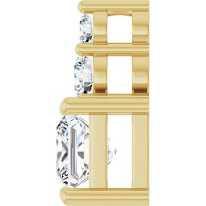 10K Yellow Gold 5x5 mm Square Pendant Mounting – image 5