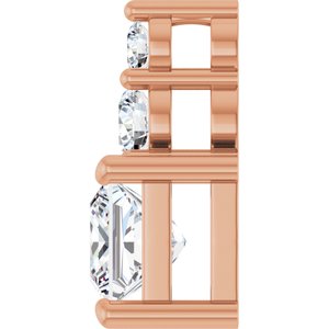 14K Rose Gold 5x5 mm Square Pendant Mounting – image 5