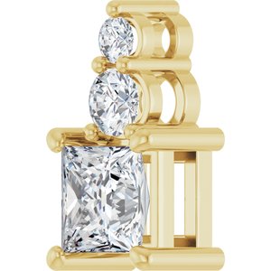 18K Yellow Gold 5x5 mm Square Pendant Mounting – image 3