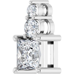 14K X1 White Gold 5x5 mm Square Pendant Mounting – image 3