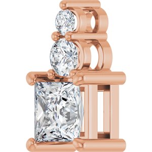 18K Rose Gold 5x5 mm Square Pendant Mounting – image 3