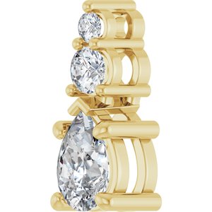 14K Yellow Gold 6.5x4.5 mm Pear Pendant Mounting – image 3
