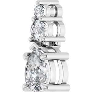 18K White Gold 6.5x4.5 mm Pear Pendant Mounting – image 3