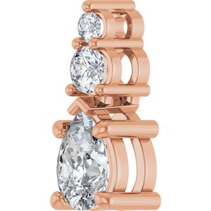 18K Rose Gold 6.5x4.5 mm Pear Pendant Mounting – image 3