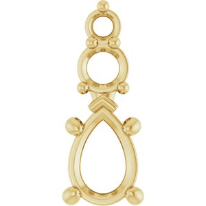 18K Yellow Gold 6.5x4.5 mm Pear Pendant Mounting – image 2