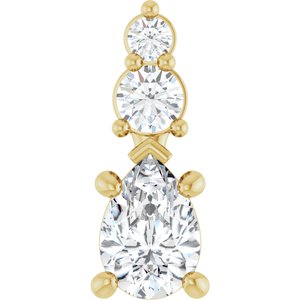 14K Yellow Gold 6.5x4.5 mm Pear Pendant Mounting