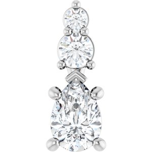 10K White Gold 6.5x4.5 mm Pear Pendant Mounting