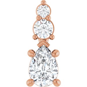 10K Rose Gold 6.5x4.5 mm Pear Pendant Mounting