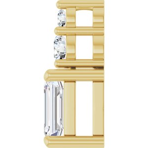 10K Yellow Gold 6x4 mm Emerald Pendant Mounting – image 5