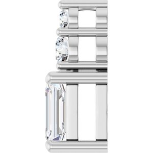 14K X1 White Gold 6x4 mm Emerald Pendant Mounting – image 5