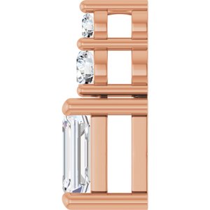 14K Rose Gold 6x4 mm Emerald Pendant Mounting – image 5
