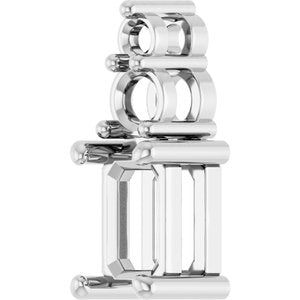 Continuum Sterling Silver 6x4 mm Emerald Pendant Mounting – image 4
