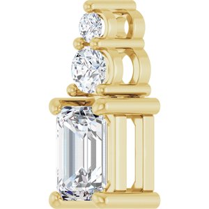 18K Yellow Gold 6x4 mm Emerald Pendant Mounting – image 3