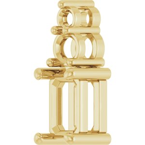 10K Yellow Gold 6x4 mm Emerald Pendant Mounting – image 4
